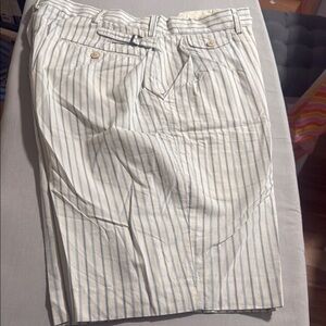 Polo by Ralph Lauren White and Blue Flat Front Shorts